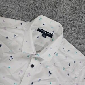 Mizzen+Main Leeward Shirt Men M White Tropical Performance Short Sleeve 1WS-0934